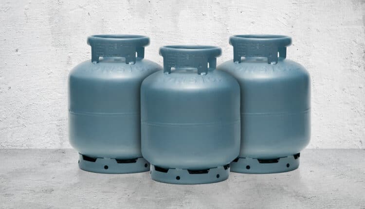 Botijão de gás cromado