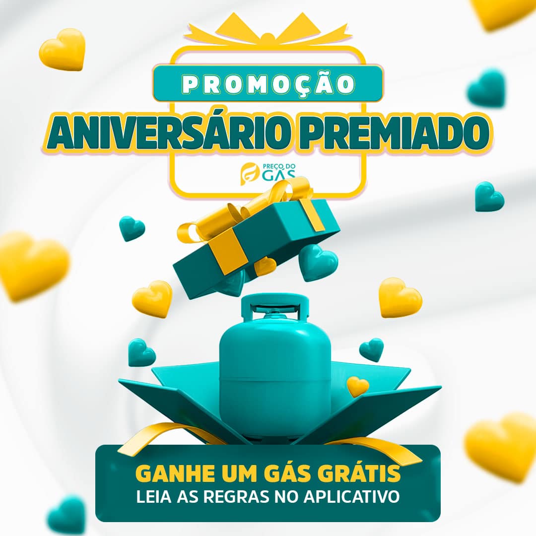 Promoção Aniversário Premiado Aplicativo Preço do Gás