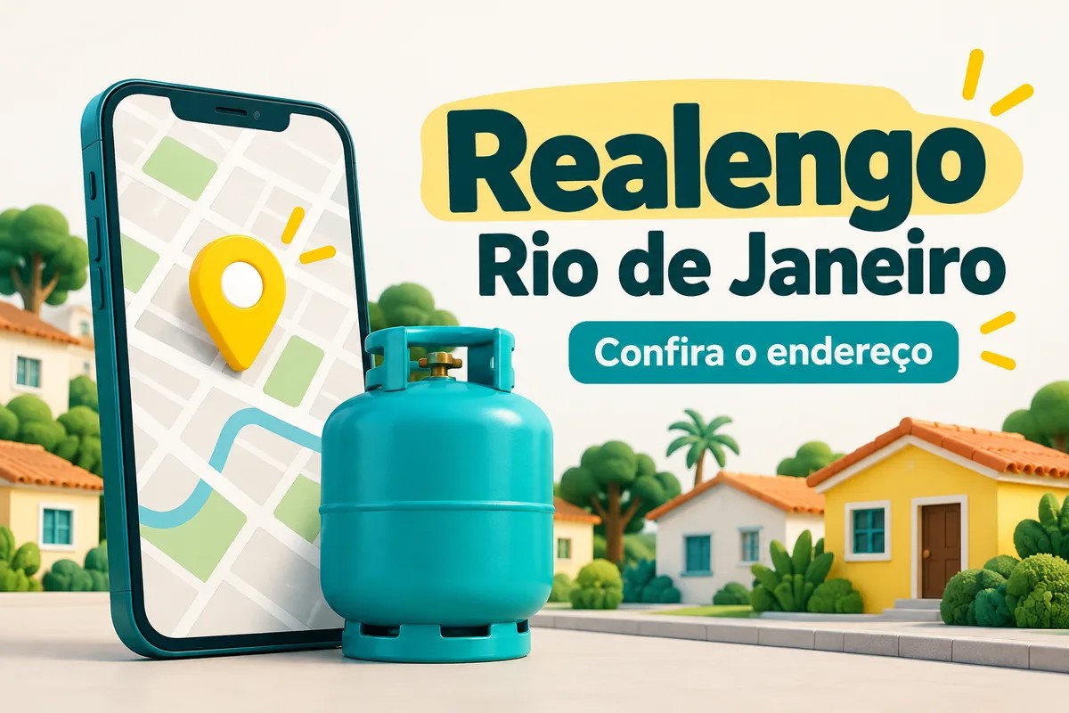 Ilustração de busca de gás pelo endereço em Realengo, Rio de Janeiro