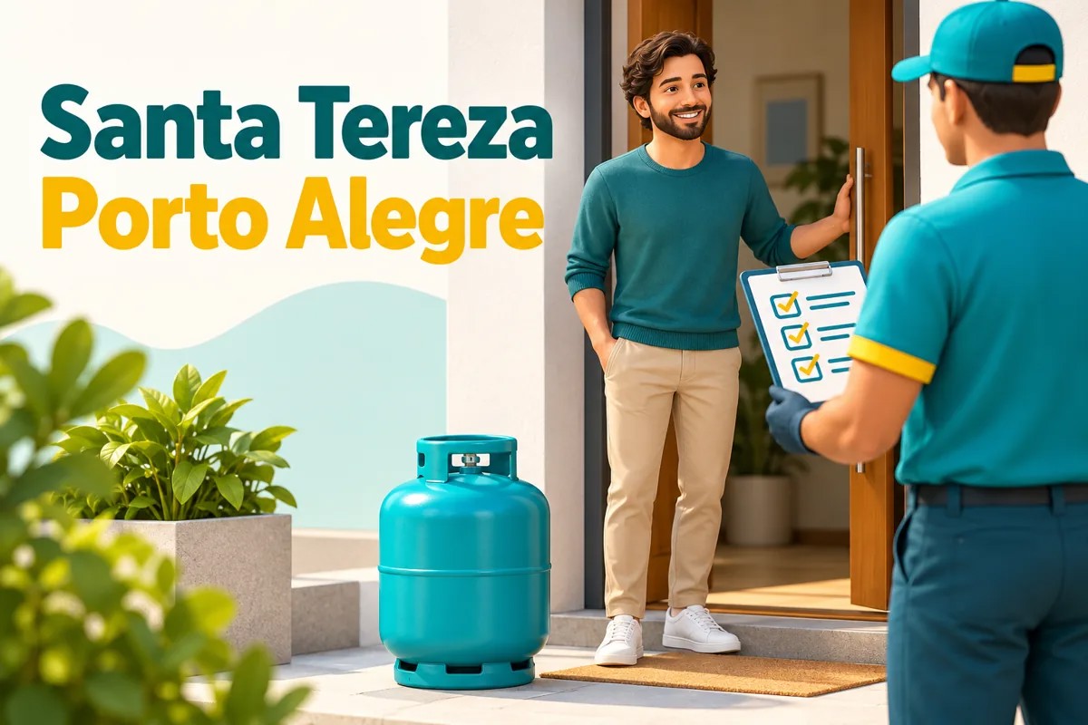 Recebimento ilustrativo de botijão de gás em Santa Tereza, Porto Alegre